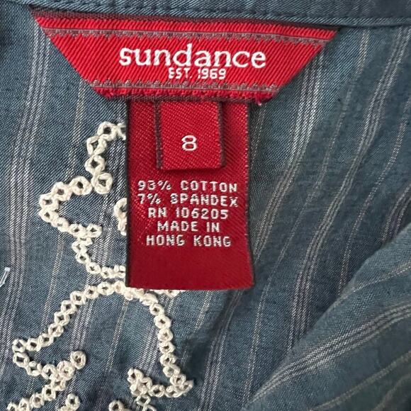 Sundance women’s size 8 blue stripe long sleeve tunic top - Picture 10 of 10